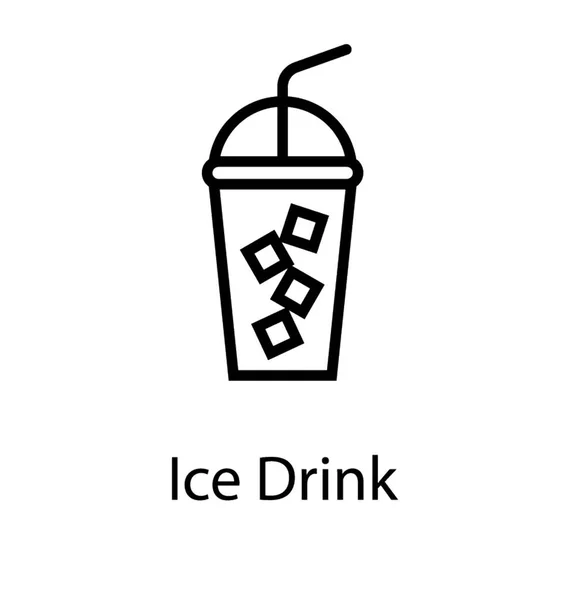 Sticlă Unică Folosință Lichid Care Prezintă Băutură Înghețată — Vector de stoc
