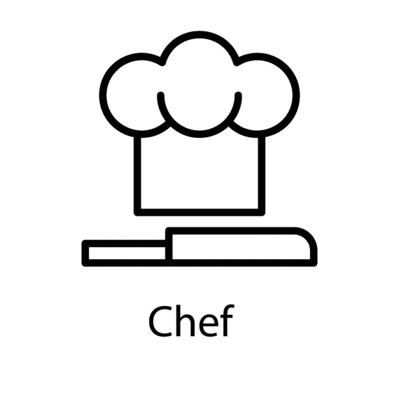 Felhős Sapkát Knief Chef Egységes — Stock Vector