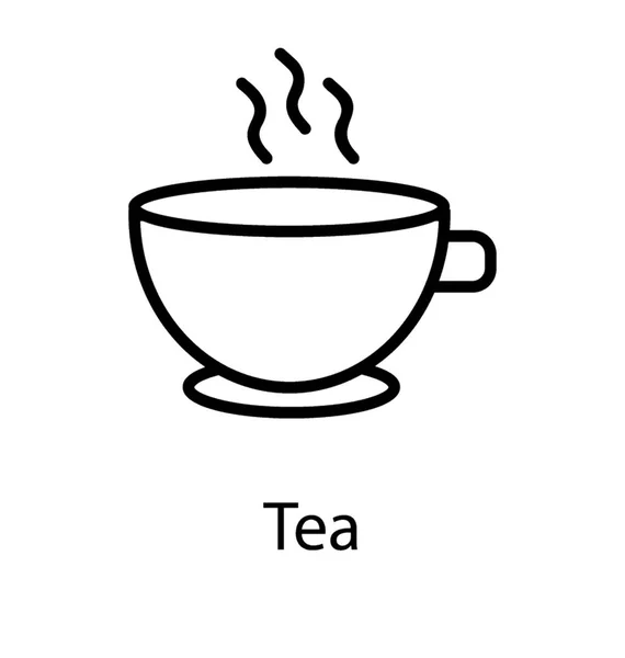 Hot Tea Saucer Drinking Tea — Stock Vector