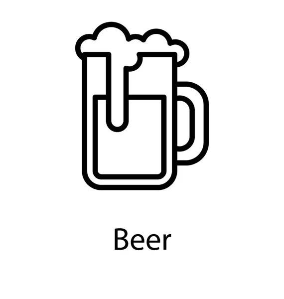 Bebida Gelada Saindo Copo Cerveja — Vetor de Stock