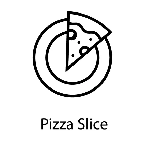 Teig Und Belag Teller Ist Pizzascheibe — Stockvektor