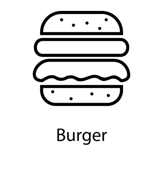 带番茄酱和调味汁的面包是汉堡 — 图库矢量图片