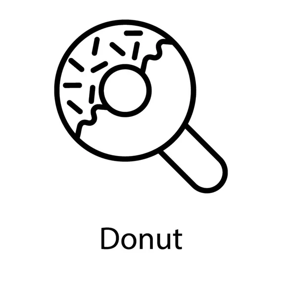 Runda Formen Glass För Att Äta Donut — Stock vektor