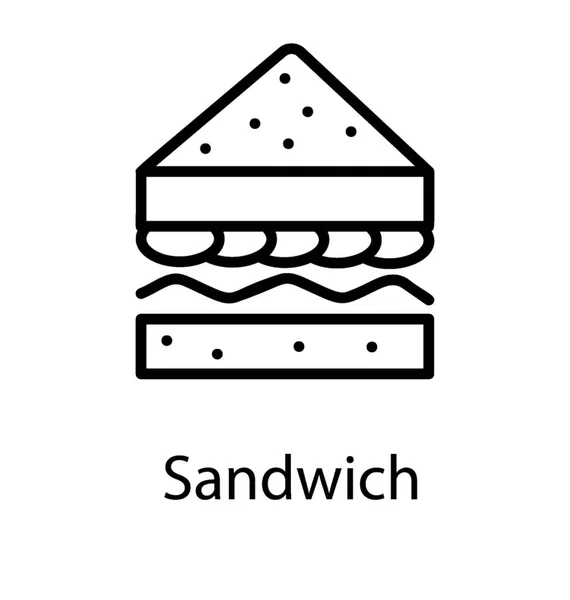 Pain Avec Salade Ketchup Montre Sandwich — Image vectorielle