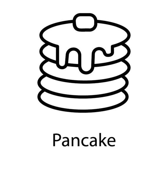 Pan Cake Med Choklad Och Körsbär Toppning — Stock vektor