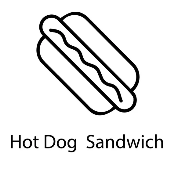 Sandwich Hotdog Mostrando Comida Restaurante — Vector de stock
