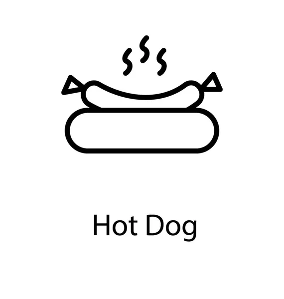 Hot Dog Auf Einem Teller Mit Restaurantessen — Stockvektor