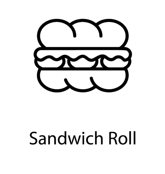 Bułka Chleb Sałatka Ketchup Pokazuje Rolka Sandwich — Wektor stockowy