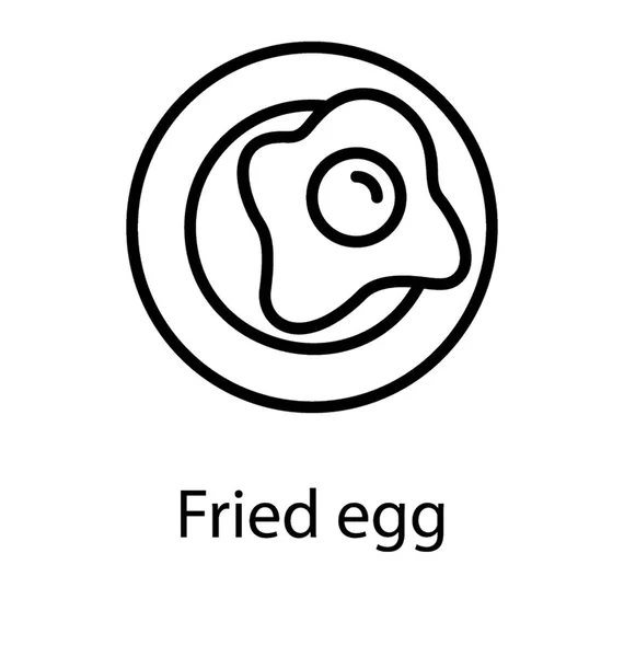 Huevo Plato Huevo Frito — Vector de stock