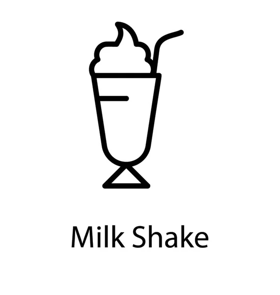 Glas Met Stro Fruit Sap Milkshake — Stockvector