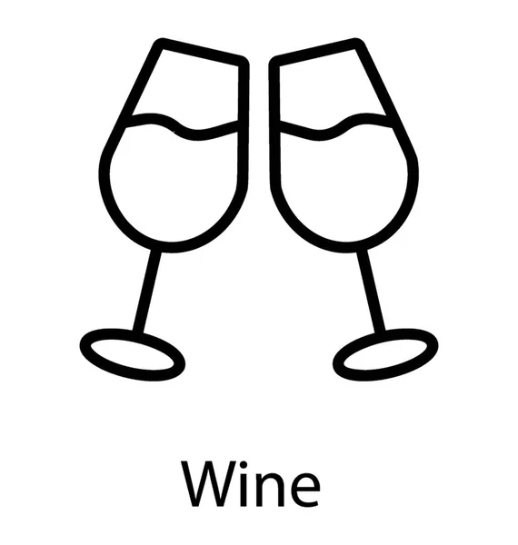 Two Glass Wine Showing Bar Icon — Stock Vector