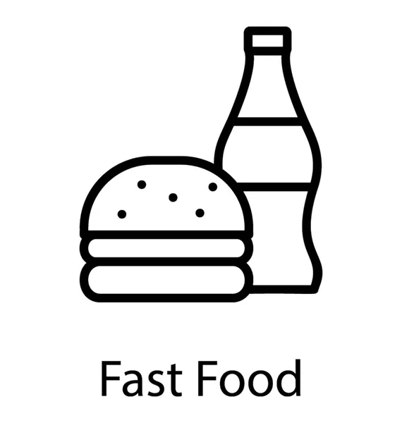 Hamburger Met Frisdrank Fastfood — Stockvector
