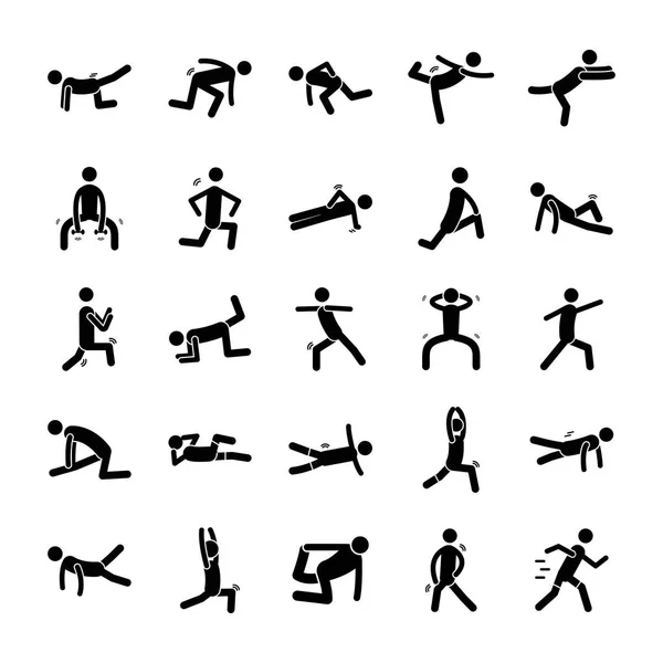 Набор Векторных Значков Упражнений — стоковый вектор