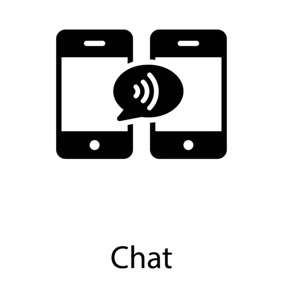 Une Bulle Chat Avec Des Smartphones Montrant Processus Communication — Image vectorielle