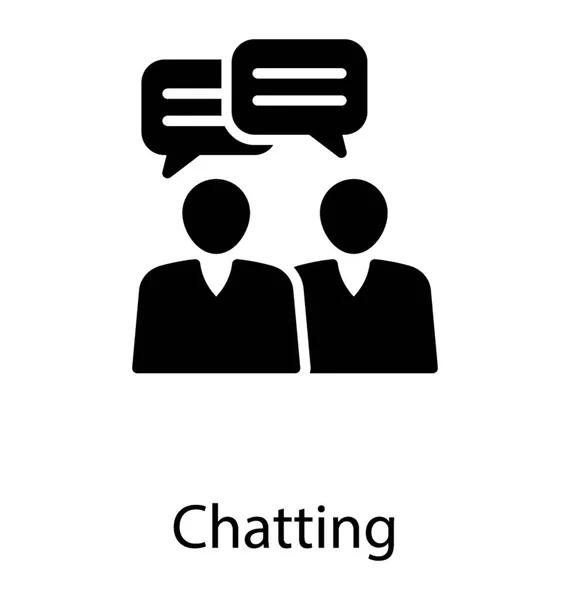 Dos Personas Con Símbolo Mensaje Conversación — Vector de stock