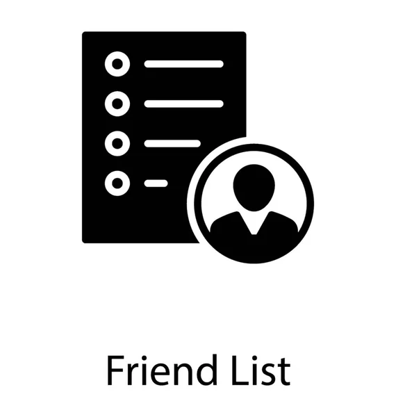 List Friends Contact Friend List — Stock Vector