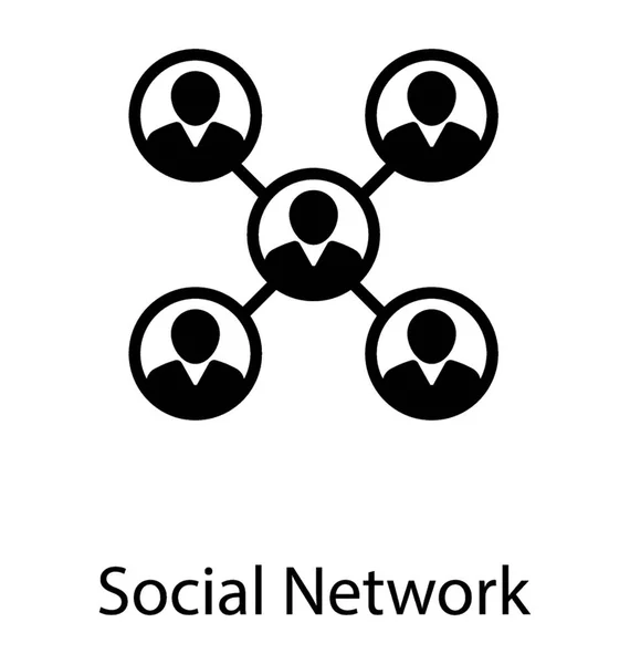 Człowiek Jest Podłączony Innych Osób Poprzez Sieć Sieć Komunikacji — Wektor stockowy