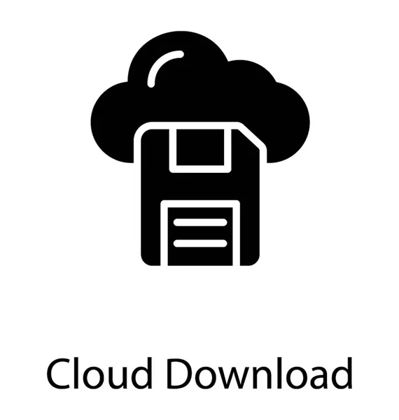 Nube Descarga Con Signo Flecha Hacia Abajo — Vector de stock