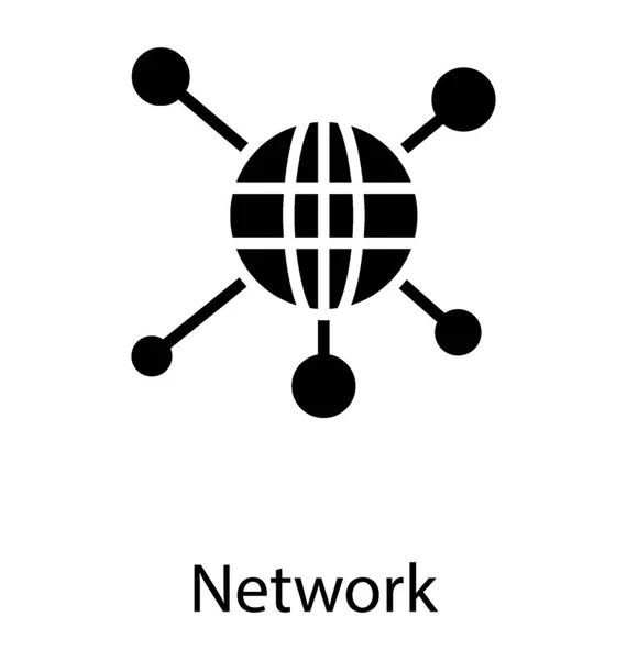 Een Wereldbol Met Het Netwerk Verbonden Die Mondiale Netwerken — Stockvector