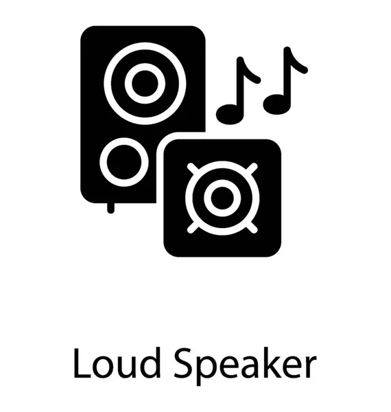 Orador Com Símbolo Música Alto Falante — Vetor de Stock