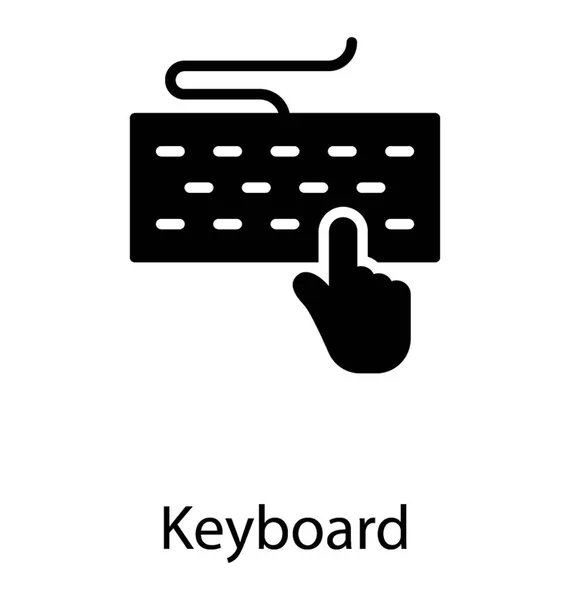 Bestuur Met Sleutels Typen Hand Toetsenbord — Stockvector