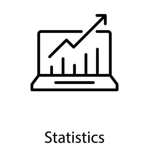 Grafico Con Freccia Verso Alto Mostra Statistiche Sulle Imprese Aumento — Vettoriale Stock