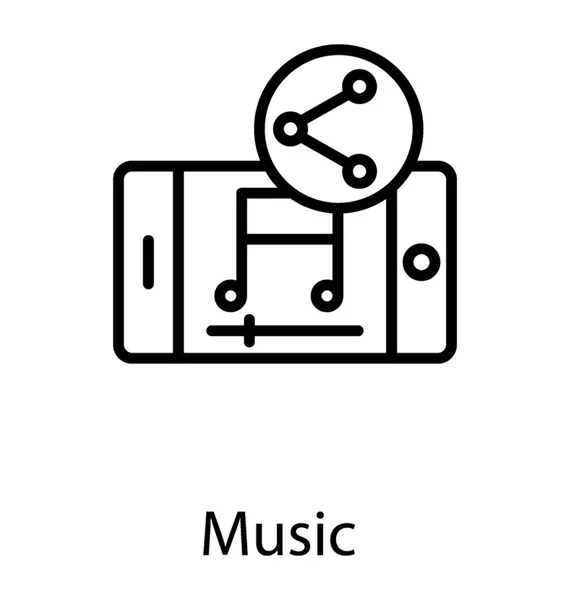 Uso Compartido Audio Con Smartphone Símbolo Uso Compartido — Vector de stock