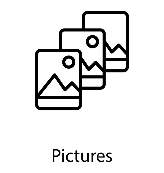 사진을 보여주는 갤러리 — 스톡 벡터
