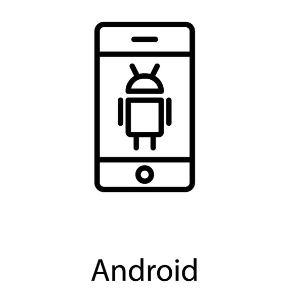 Mobile Avec Symbole Mise Jour Est Logiciel Mobile Android — Image vectorielle