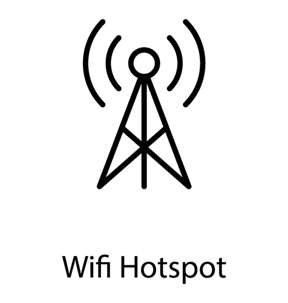 Antenna Catturare Segnali Hotspot Wifi — Vettoriale Stock