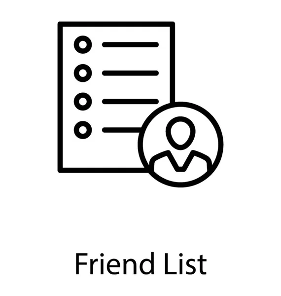 List Friends Contact Friend List — Stock Vector