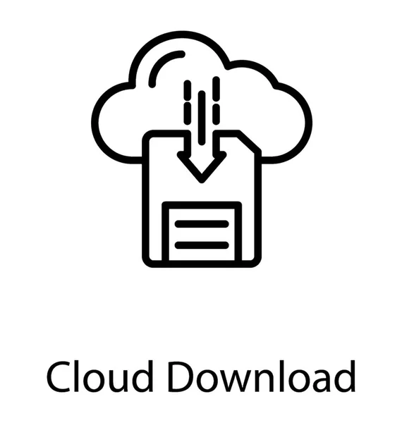 Nuvem Download Com Sinal Seta Para Baixo — Vetor de Stock