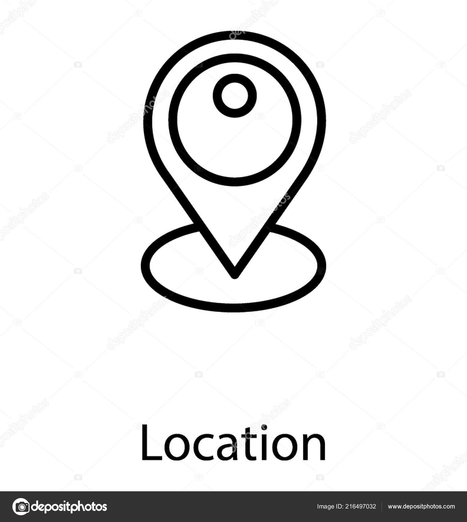 Location Pin Used Location Identification Stock Vector Image by