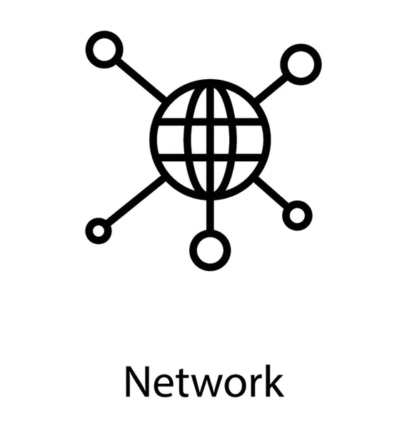 Ein Globus Mit Vernetztem Netzwerk Das Die Globale Vernetzung Repräsentiert — Stockvektor