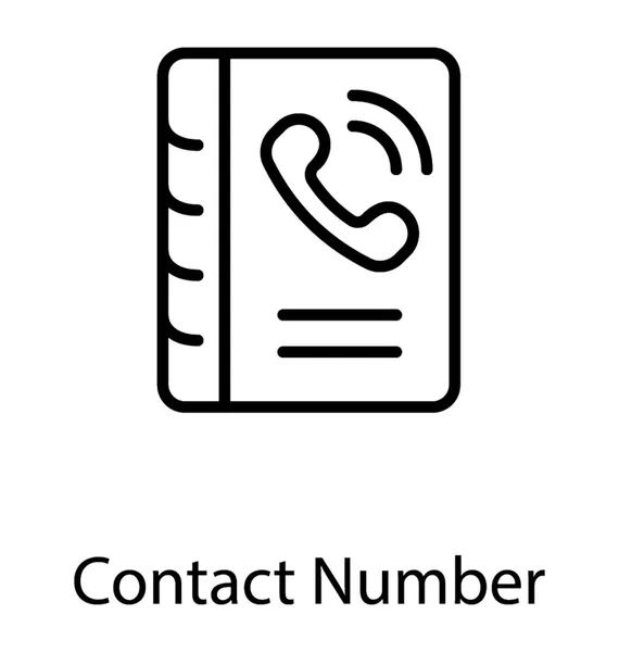Boek Met Telefoon Symbool Contact Boek — Stockvector