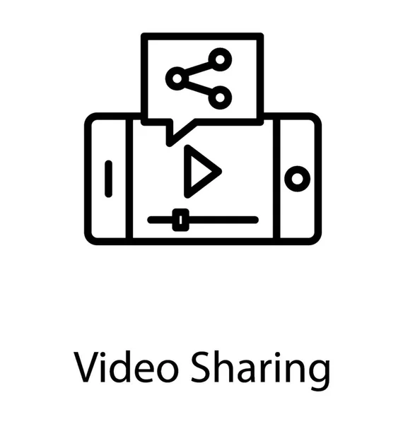 Video Dela Med Smartphone Och Dela Symbol — Stock vektor
