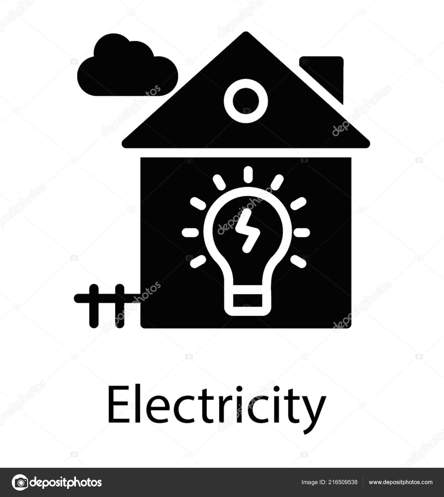 Light Bulb Connected House Domestic Electricity Connection Stock Vector Image by ©prosymbols