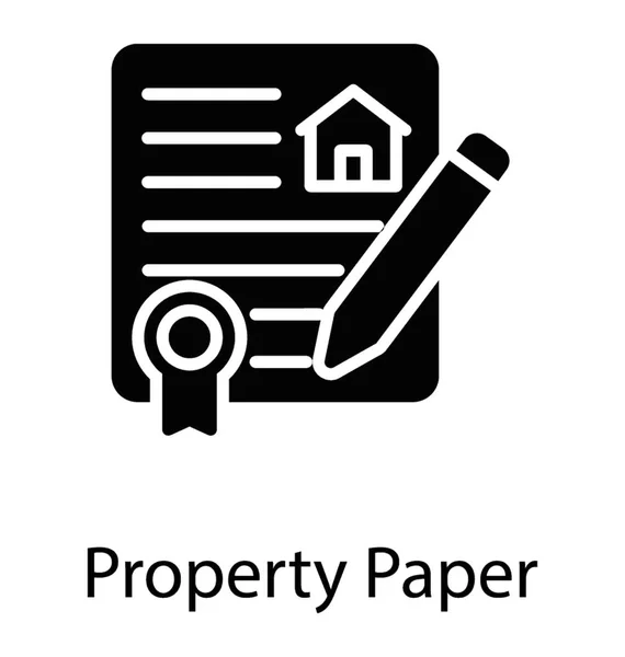 Uma Impressão Casa Documento Lápis Mostrando Serviço Certificação Casa —  Vetores de Stock