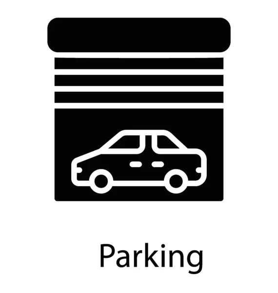 Car Parked Car Garage — Stock Vector