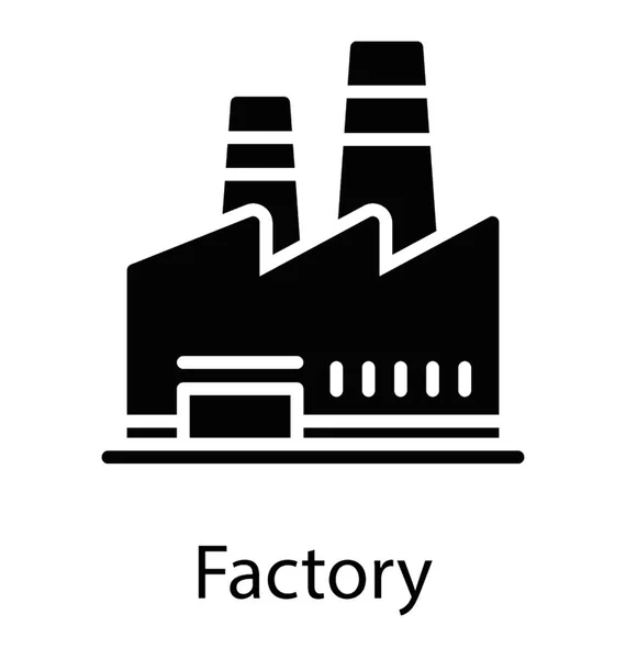 Gebäude Mit Schornstein Industriestandort Oder Fabrik — Stockvektor