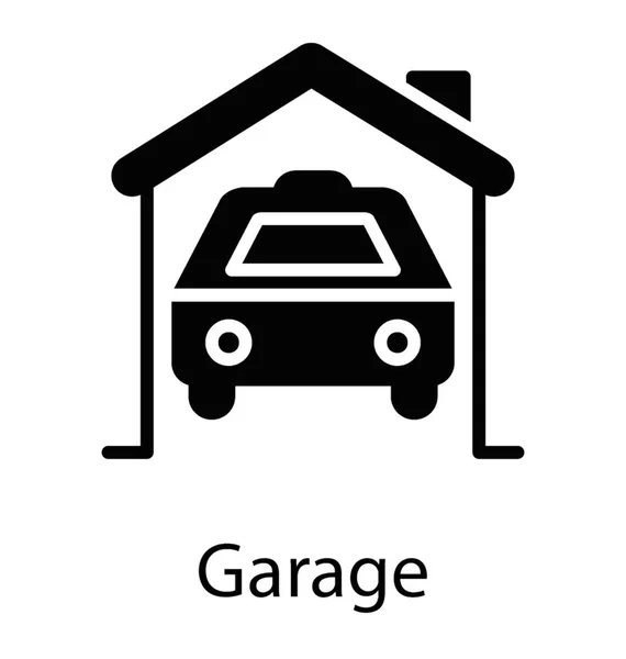 Une Voiture Garée Dans Garage — Image vectorielle