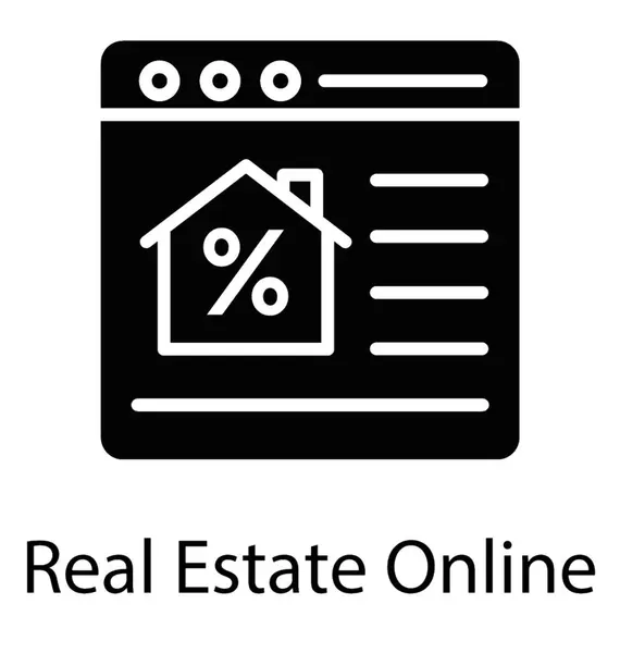 Покупка Продажа Недвижимости Через Веб Сайт — стоковый вектор