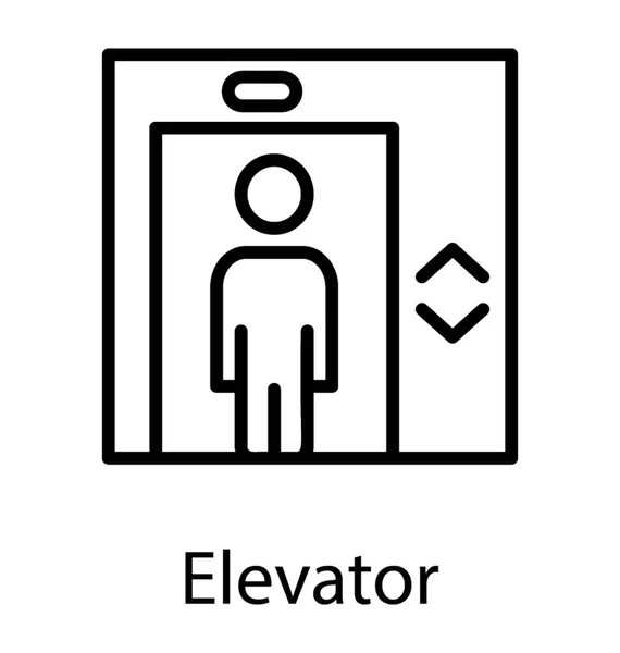 Человек Вертикальном Транспорте Лифт — стоковый вектор
