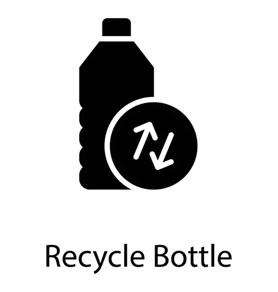 Icône Une Cruche Plastique Munie Panneau Recyclage Représentant Recyclage Plastique — Image vectorielle