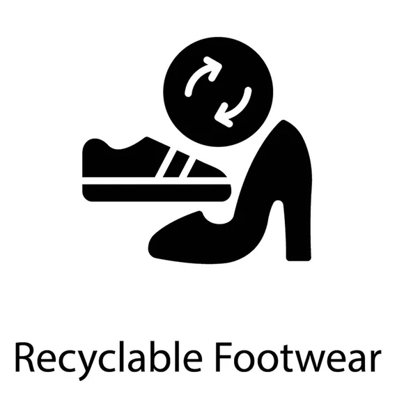 Pictogram Van Schoenen Met Een Recycle Teken — Stockvector