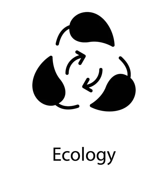 Ikonen Anläggning Återanvänd Cirkel Som Skildrar Ekologi — Stock vektor