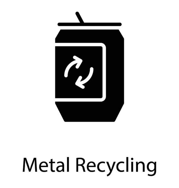 Icono Una Lata Que Tiene Cartel Reciclaje Que Representa Reciclaje — Vector de stock