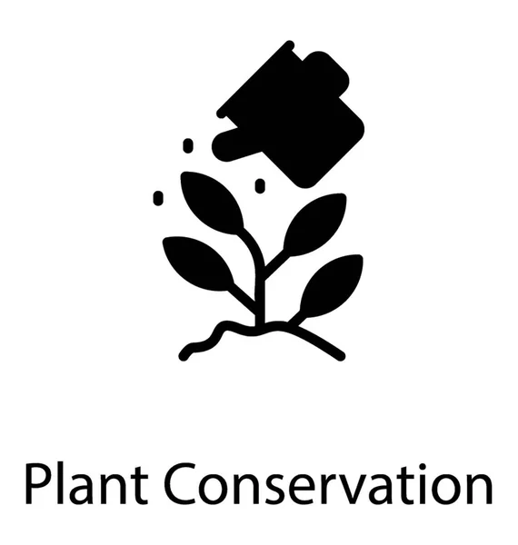 Eine Pflanze Mit Dusche Die Die Gartenarbeit Darstellt — Stockvektor