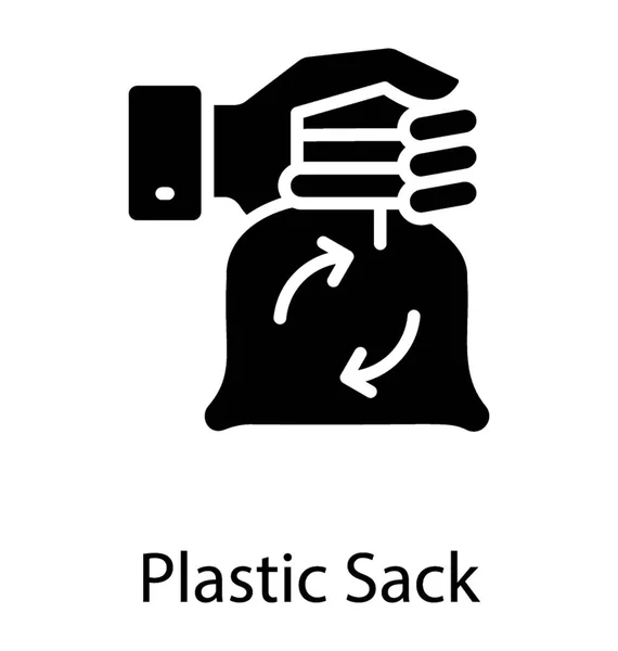 Ícone Saco Com Sinal Reciclagem Retratando Saco Reciclagem — Vetor de Stock