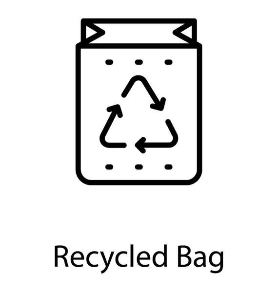 Icono Una Bolsa Que Tiene Cartel Reciclaje Que Representa Bolsa — Vector de stock